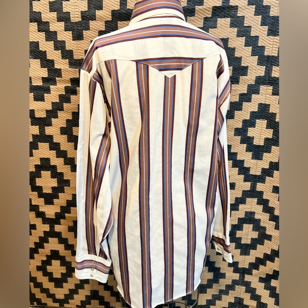VINTAGE Panhandle Slim western rodeo show shirt stripe snap pearl button 70s 80s - Picture 5 of 11